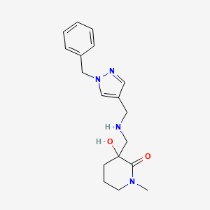 3-({[(1-benzyl-1H-pyrazol-4-yl)methyl]amino}methyl)-3-hydroxy-1-methyl-2-piperidinone