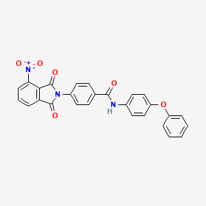 molecular formula C27H17N3O6 B6009294 4-(4-nitro-1,3-dioxo-1,3-dihydro-2H-isoindol-2-yl)-N-(4-phenoxyphenyl)benzamide 