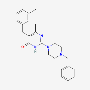2-(4-benzyl-1-piperazinyl)-6-methyl-5-(3-methylbenzyl)-4(3H)-pyrimidinone