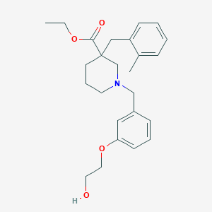 molecular formula C25H33NO4 B6009303 ethyl 1-[3-(2-hydroxyethoxy)benzyl]-3-(2-methylbenzyl)-3-piperidinecarboxylate 