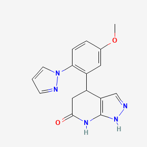 4-[5-methoxy-2-(1H-pyrazol-1-yl)phenyl]-2,4,5,7-tetrahydro-6H-pyrazolo[3,4-b]pyridin-6-one