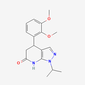 molecular formula C17H21N3O3 B6009317 4-(2,3-dimethoxyphenyl)-1-isopropyl-1,4,5,7-tetrahydro-6H-pyrazolo[3,4-b]pyridin-6-one 