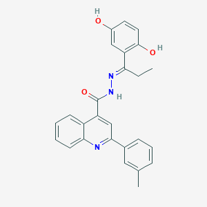 molecular formula C26H23N3O3 B6009318 N'-[1-(2,5-dihydroxyphenyl)propylidene]-2-(3-methylphenyl)-4-quinolinecarbohydrazide 