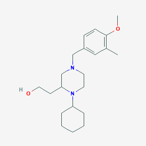 molecular formula C21H34N2O2 B6009326 2-[1-cyclohexyl-4-(4-methoxy-3-methylbenzyl)-2-piperazinyl]ethanol 