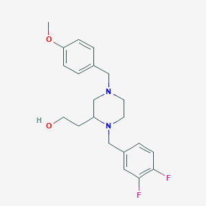 molecular formula C21H26F2N2O2 B6009342 2-[1-(3,4-difluorobenzyl)-4-(4-methoxybenzyl)-2-piperazinyl]ethanol 