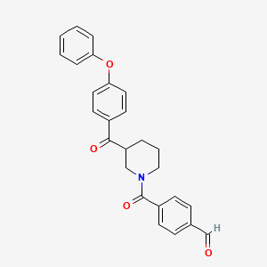 4-{[3-(4-phenoxybenzoyl)-1-piperidinyl]carbonyl}benzaldehyde