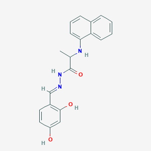 molecular formula C20H19N3O3 B6009382 N'-(2,4-二羟基亚苄基)-2-(1-萘基氨基)丙烷酰肼 