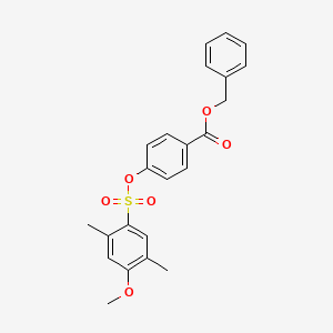 molecular formula C23H22O6S B6009394 benzyl 4-{[(4-methoxy-2,5-dimethylphenyl)sulfonyl]oxy}benzoate 