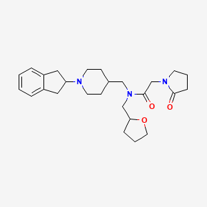 N-{[1-(2,3-dihydro-1H-inden-2-yl)-4-piperidinyl]methyl}-2-(2-oxo-1-pyrrolidinyl)-N-(tetrahydro-2-furanylmethyl)acetamide