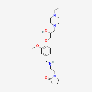 molecular formula C23H38N4O4 B6009415 1-[2-({4-[3-(4-ethyl-1-piperazinyl)-2-hydroxypropoxy]-3-methoxybenzyl}amino)ethyl]-2-pyrrolidinone 