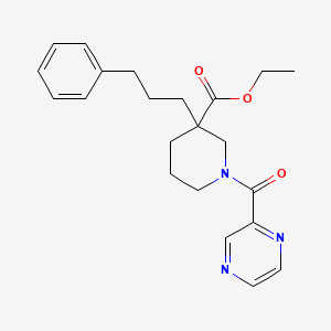 ethyl 3-(3-phenylpropyl)-1-(2-pyrazinylcarbonyl)-3-piperidinecarboxylate