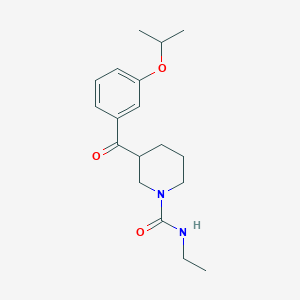 molecular formula C18H26N2O3 B6009422 N-ethyl-3-(3-isopropoxybenzoyl)-1-piperidinecarboxamide 