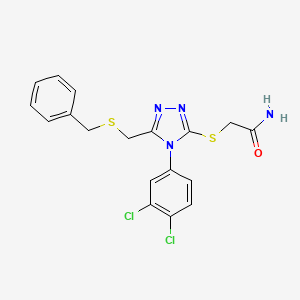 2-{[5-[(benzylthio)methyl]-4-(3,4-dichlorophenyl)-4H-1,2,4-triazol-3-yl]thio}acetamide