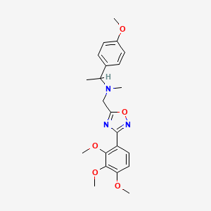 molecular formula C22H27N3O5 B6009446 1-(4-methoxyphenyl)-N-methyl-N-{[3-(2,3,4-trimethoxyphenyl)-1,2,4-oxadiazol-5-yl]methyl}ethanamine 