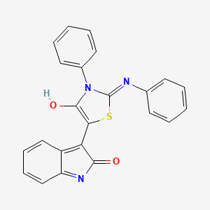 3-[4-oxo-3-phenyl-2-(phenylimino)-1,3-thiazolidin-5-ylidene]-1,3-dihydro-2H-indol-2-one