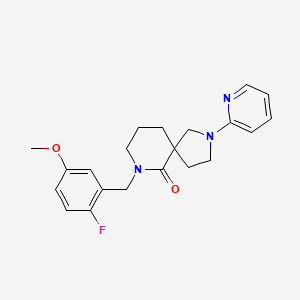 molecular formula C21H24FN3O2 B6009466 7-(2-fluoro-5-methoxybenzyl)-2-(2-pyridinyl)-2,7-diazaspiro[4.5]decan-6-one 