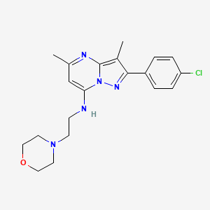 molecular formula C20H24ClN5O B6009472 2-(4-chlorophenyl)-3,5-dimethyl-N-[2-(4-morpholinyl)ethyl]pyrazolo[1,5-a]pyrimidin-7-amine 