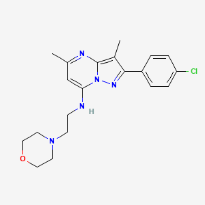 molecular formula C20H24ClN5O B6009472 2-(4-chlorophenyl)-3,5-dimethyl-N-[2-(morpholin-4-yl)ethyl]pyrazolo[1,5-a]pyrimidin-7-amine 