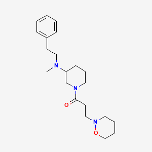 molecular formula C21H33N3O2 B6009488 N-methyl-1-[3-(1,2-oxazinan-2-yl)propanoyl]-N-(2-phenylethyl)-3-piperidinamine 