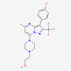 2-{4-[3-(4-fluorophenyl)-5-methyl-2-(trifluoromethyl)pyrazolo[1,5-a]pyrimidin-7-yl]-1-piperazinyl}ethanol