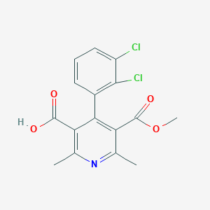 molecular formula C16H13Cl2NO4 B600951 4-(2,3-二氯苯基)-5-(甲氧羰基)-2,6-二甲基烟酸 CAS No. 91854-02-3