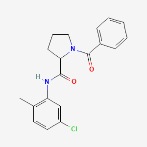 molecular formula C19H19ClN2O2 B6009512 1-benzoyl-N-(5-chloro-2-methylphenyl)prolinamide 