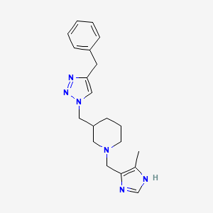 molecular formula C20H26N6 B6009518 3-[(4-benzyl-1H-1,2,3-triazol-1-yl)methyl]-1-[(4-methyl-1H-imidazol-5-yl)methyl]piperidine 