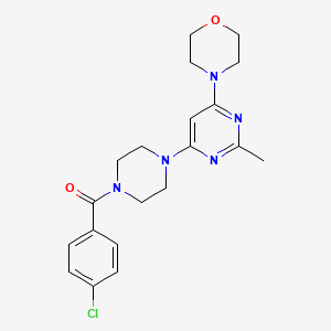 molecular formula C20H24ClN5O2 B6009537 4-{6-[4-(4-chlorobenzoyl)-1-piperazinyl]-2-methyl-4-pyrimidinyl}morpholine 