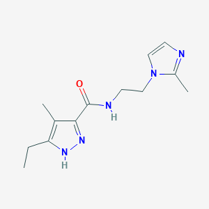 molecular formula C13H19N5O B6009542 3-ethyl-4-methyl-N-[2-(2-methyl-1H-imidazol-1-yl)ethyl]-1H-pyrazole-5-carboxamide trifluoroacetate 