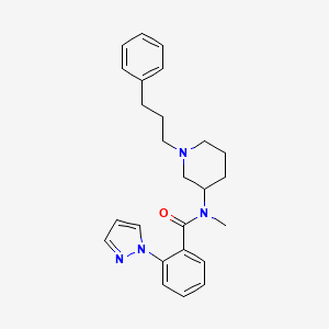 molecular formula C25H30N4O B6009548 N-methyl-N-[1-(3-phenylpropyl)-3-piperidinyl]-2-(1H-pyrazol-1-yl)benzamide 