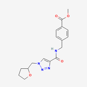 molecular formula C17H20N4O4 B6009569 methyl 4-[({[1-(tetrahydro-2-furanylmethyl)-1H-1,2,3-triazol-4-yl]carbonyl}amino)methyl]benzoate 