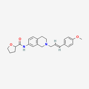 molecular formula C24H28N2O3 B6009571 N-{2-[(2E)-3-(4-methoxyphenyl)-2-propen-1-yl]-1,2,3,4-tetrahydro-7-isoquinolinyl}tetrahydro-2-furancarboxamide 
