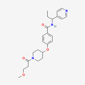 molecular formula C24H31N3O4 B6009573 4-{[1-(3-methoxypropanoyl)-4-piperidinyl]oxy}-N-[1-(4-pyridinyl)propyl]benzamide 