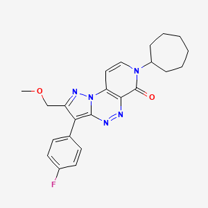 molecular formula C23H24FN5O2 B6009590 7-cycloheptyl-3-(4-fluorophenyl)-2-(methoxymethyl)pyrazolo[5,1-c]pyrido[4,3-e][1,2,4]triazin-6(7H)-one 