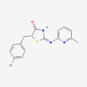 molecular formula C16H14BrN3OS B6009593 5-(4-bromobenzyl)-2-[(6-methyl-2-pyridinyl)imino]-1,3-thiazolidin-4-one 