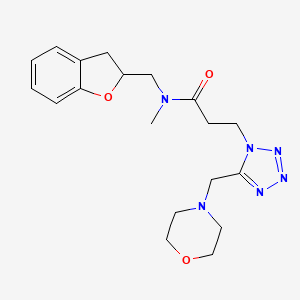 molecular formula C19H26N6O3 B6009615 N-(2,3-dihydro-1-benzofuran-2-ylmethyl)-N-methyl-3-[5-(4-morpholinylmethyl)-1H-tetrazol-1-yl]propanamide 