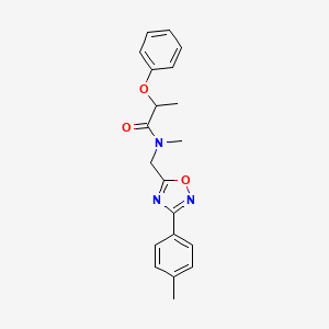 molecular formula C20H21N3O3 B6009636 N-methyl-N-{[3-(4-methylphenyl)-1,2,4-oxadiazol-5-yl]methyl}-2-phenoxypropanamide 