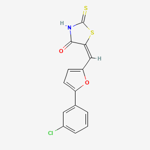 molecular formula C14H8ClNO2S2 B6009645 5-{[5-(3-chlorophenyl)-2-furyl]methylene}-2-thioxo-1,3-thiazolidin-4-one 