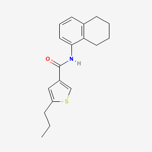 molecular formula C18H21NOS B6009660 5-propyl-N-(5,6,7,8-tetrahydro-1-naphthalenyl)-3-thiophenecarboxamide 