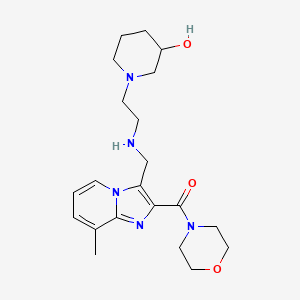 molecular formula C21H31N5O3 B6009665 1-[2-({[8-methyl-2-(4-morpholinylcarbonyl)imidazo[1,2-a]pyridin-3-yl]methyl}amino)ethyl]-3-piperidinol 
