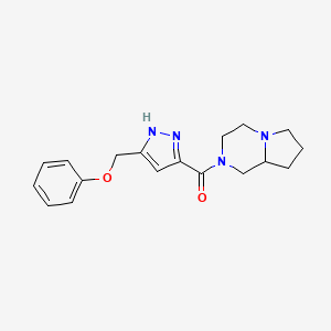 molecular formula C18H22N4O2 B6009678 2-{[5-(phenoxymethyl)-1H-pyrazol-3-yl]carbonyl}octahydropyrrolo[1,2-a]pyrazine 