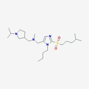 molecular formula C23H44N4O2S B6009680 ({1-butyl-2-[(4-methylpentyl)sulfonyl]-1H-imidazol-5-yl}methyl)[(1-isopropyl-3-pyrrolidinyl)methyl]methylamine 