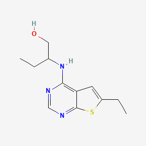 molecular formula C12H17N3OS B6009685 2-[(6-ethylthieno[2,3-d]pyrimidin-4-yl)amino]-1-butanol 