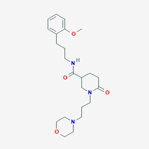 molecular formula C23H35N3O4 B6009695 N-[3-(2-methoxyphenyl)propyl]-1-[3-(4-morpholinyl)propyl]-6-oxo-3-piperidinecarboxamide 