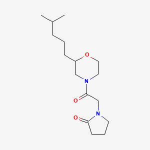 molecular formula C16H28N2O3 B6009701 1-{2-[2-(4-methylpentyl)-4-morpholinyl]-2-oxoethyl}-2-pyrrolidinone 