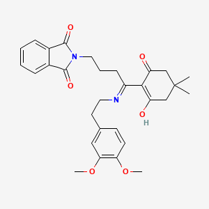 molecular formula C30H34N2O6 B6009705 2-[4-{[2-(3,4-dimethoxyphenyl)ethyl]amino}-4-(4,4-dimethyl-2,6-dioxocyclohexylidene)butyl]-1H-isoindole-1,3(2H)-dione 