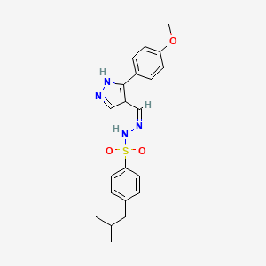 molecular formula C21H24N4O3S B6009706 4-isobutyl-N'-{[3-(4-methoxyphenyl)-1H-pyrazol-4-yl]methylene}benzenesulfonohydrazide 