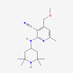 molecular formula C18H28N4O B6009709 4-(methoxymethyl)-6-methyl-2-[(2,2,6,6-tetramethylpiperidin-4-yl)amino]nicotinonitrile 