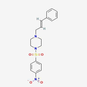 molecular formula C19H21N3O4S B6009713 1-[(4-nitrophenyl)sulfonyl]-4-(3-phenyl-2-propen-1-yl)piperazine 