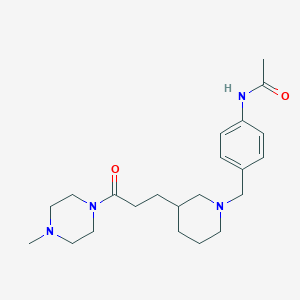 molecular formula C22H34N4O2 B6009741 N-[4-({3-[3-(4-methyl-1-piperazinyl)-3-oxopropyl]-1-piperidinyl}methyl)phenyl]acetamide 